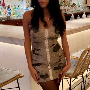 Rare Vintage Cavalli “Apocalyptic” Strapless Mini Dress
